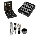 4pcs Wine / Chess Set in Wood Box